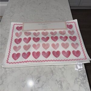 New Cupcakes and Cashmere Pink Heart Patterned Placemat